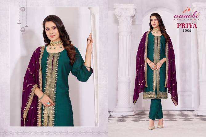 Priya By Aanchi Vichitra Embroidery Readymade Suits Wholesale Online